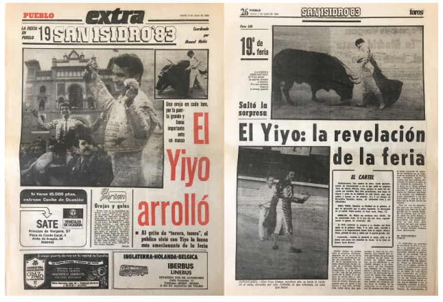 La prensa recogió el triunfo de Yiyo con unánimes titulares de reconocimiento,
como los del desaparecido Diario Pueblo.